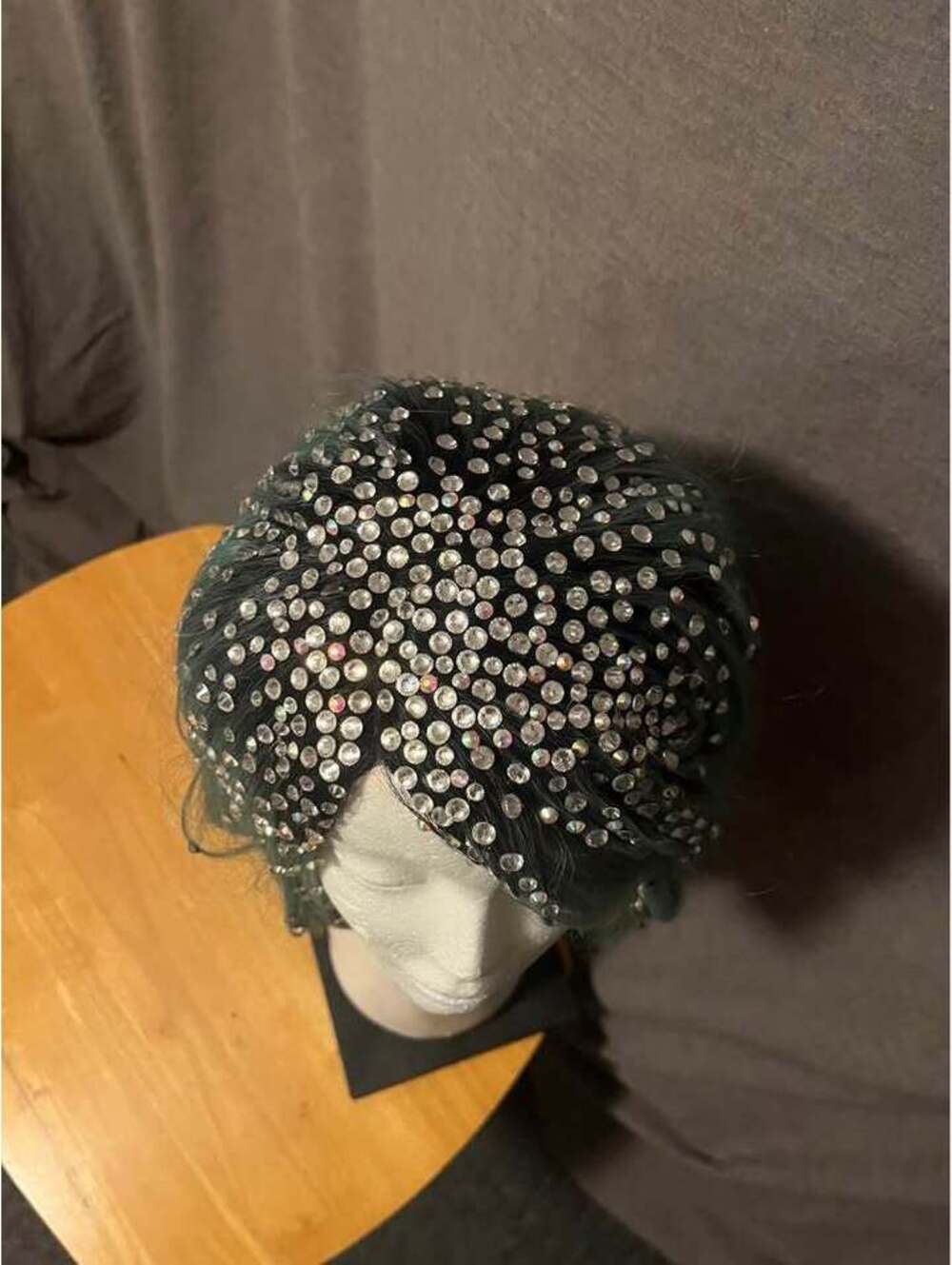 Teal Rhinestone Bob Wig - Picture 4 of 4